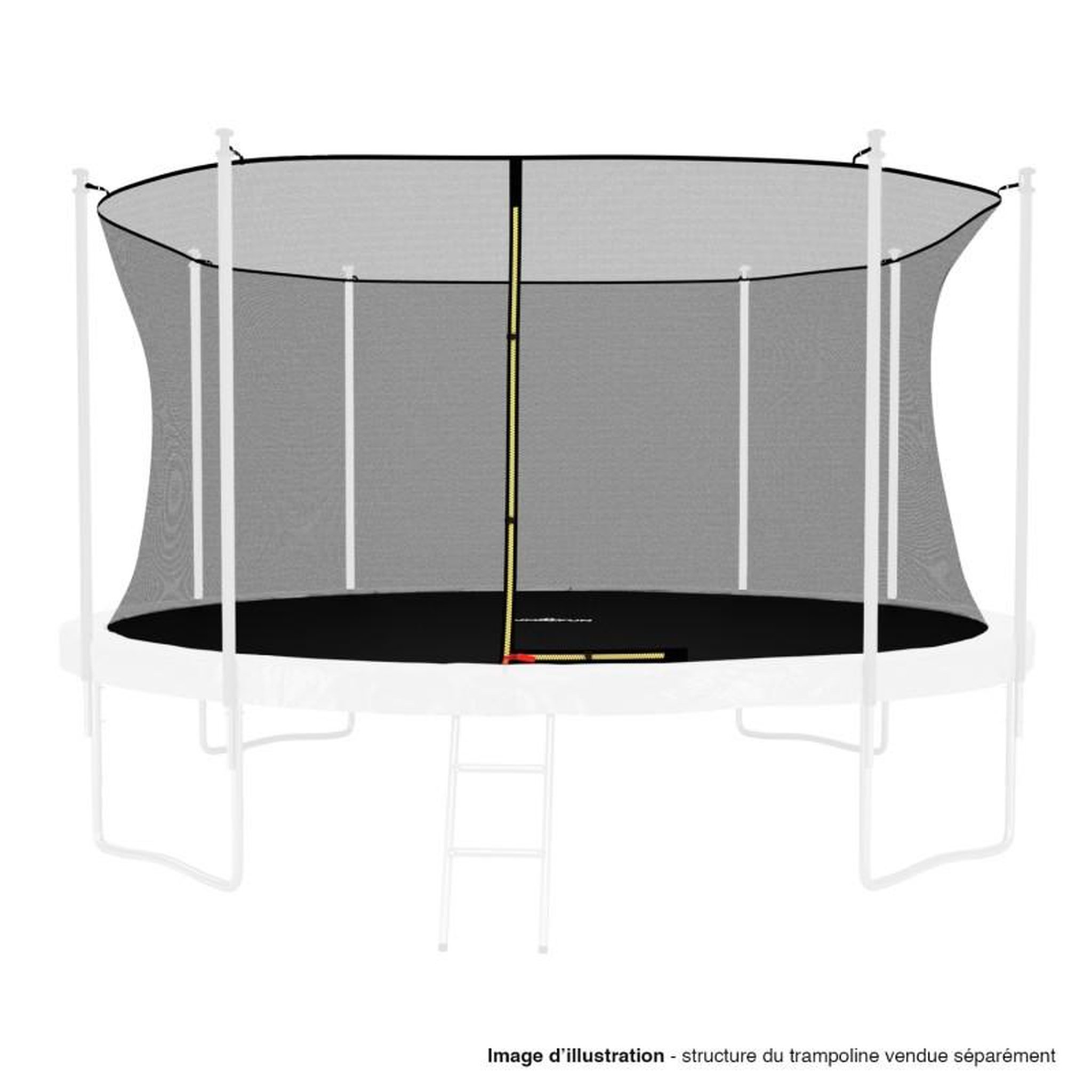 Voir la diapositive 1 : JUMP4FUN Filet intérieur de sécurité pour trampoline : ø 14Ft, 8 Perches