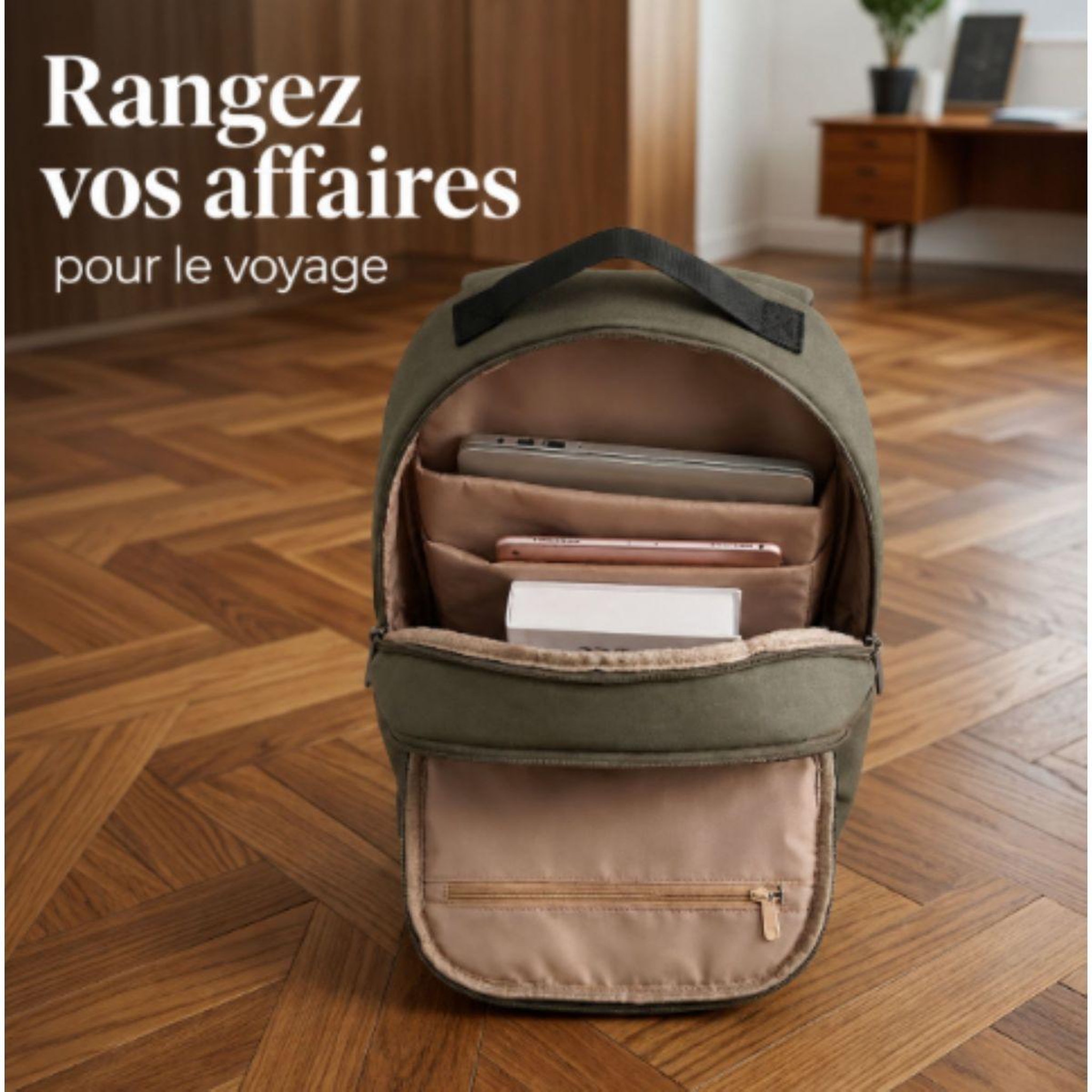 Voir la diapositive 2 : ESSENTIEL B Sac à dos Daily Move 16” Kaki