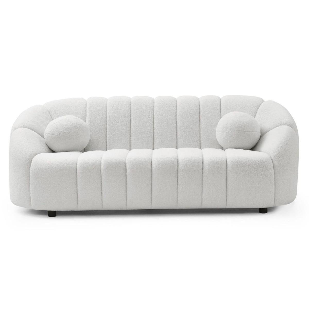 Paris Prix Canapé 3 places Bouclette  Spencer  201cm Blanc