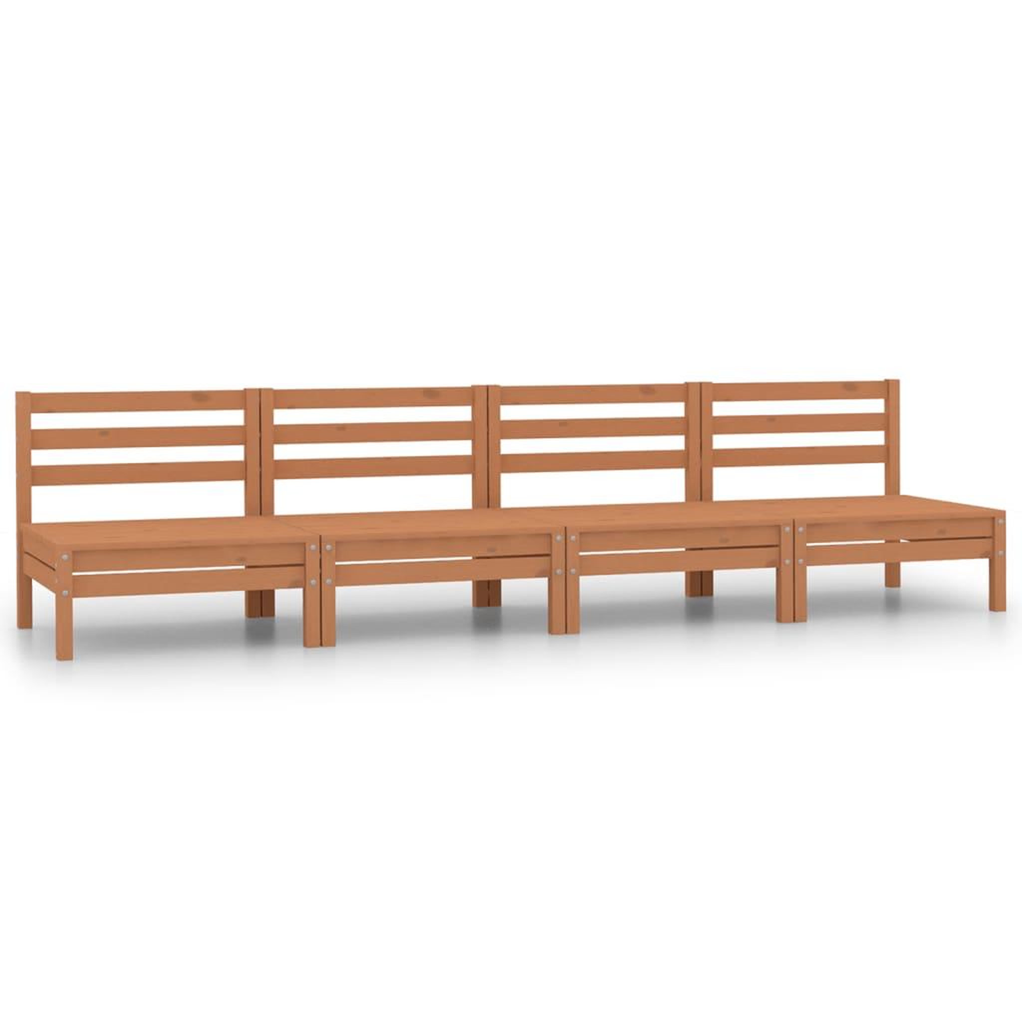 Voir la diapositive 1 : VIDAXL Salon de jardin 4 pcs marron miel bois de pin massif