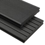 VIDAXL Panneaux de terrasse solides et accessoires WPC 10 m^2 4 m Noir