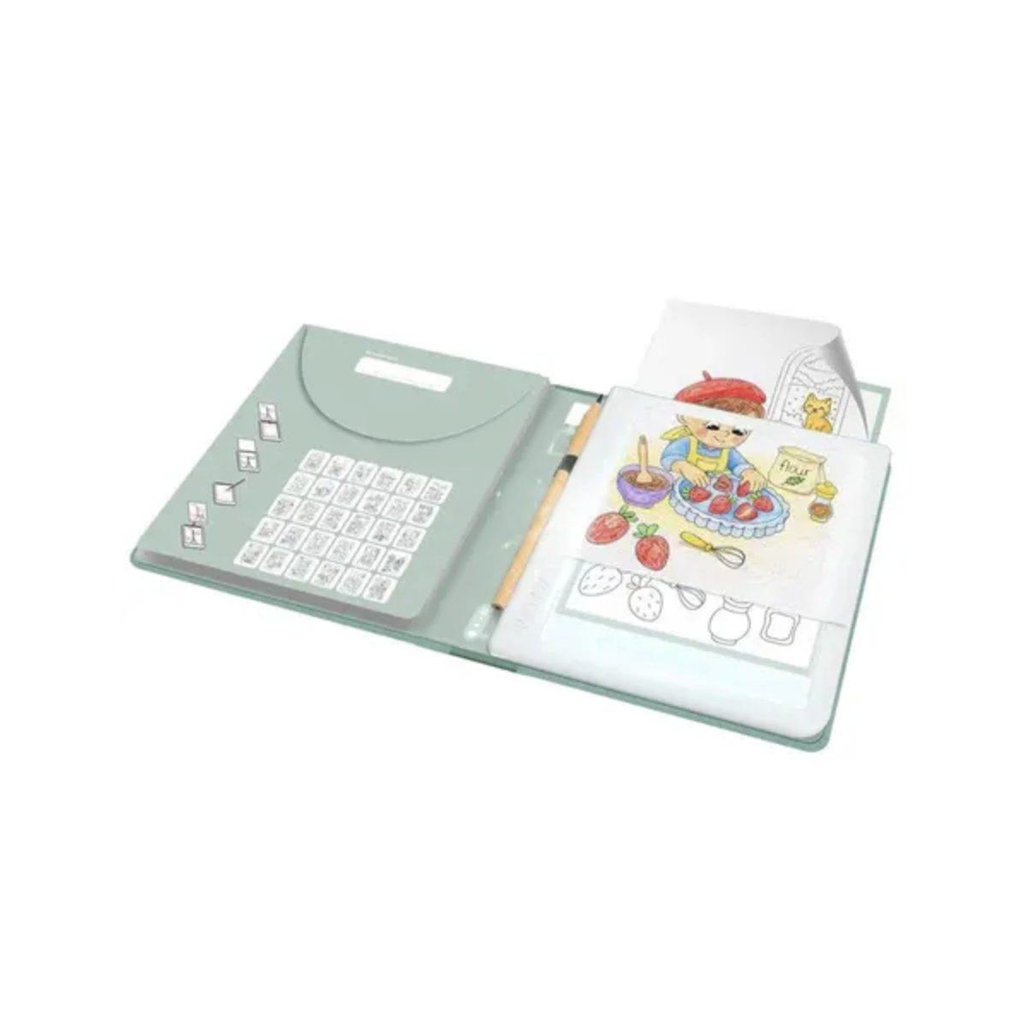 Voir la diapositive 2 : KIDYWOLF Tablette lumineuse avec dessins à décalquer - cuisine