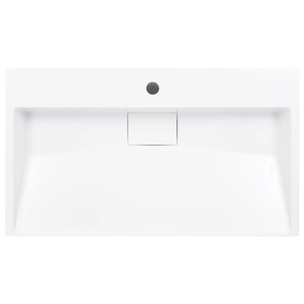 VIDAXL Lavabo 80x46x11 cm Fonte minerale/marbre Blanc