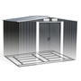 Voir la diapositive 4 : ID MARKET Abri de jardin 5,3 M² gris en acier galvanisé avec base