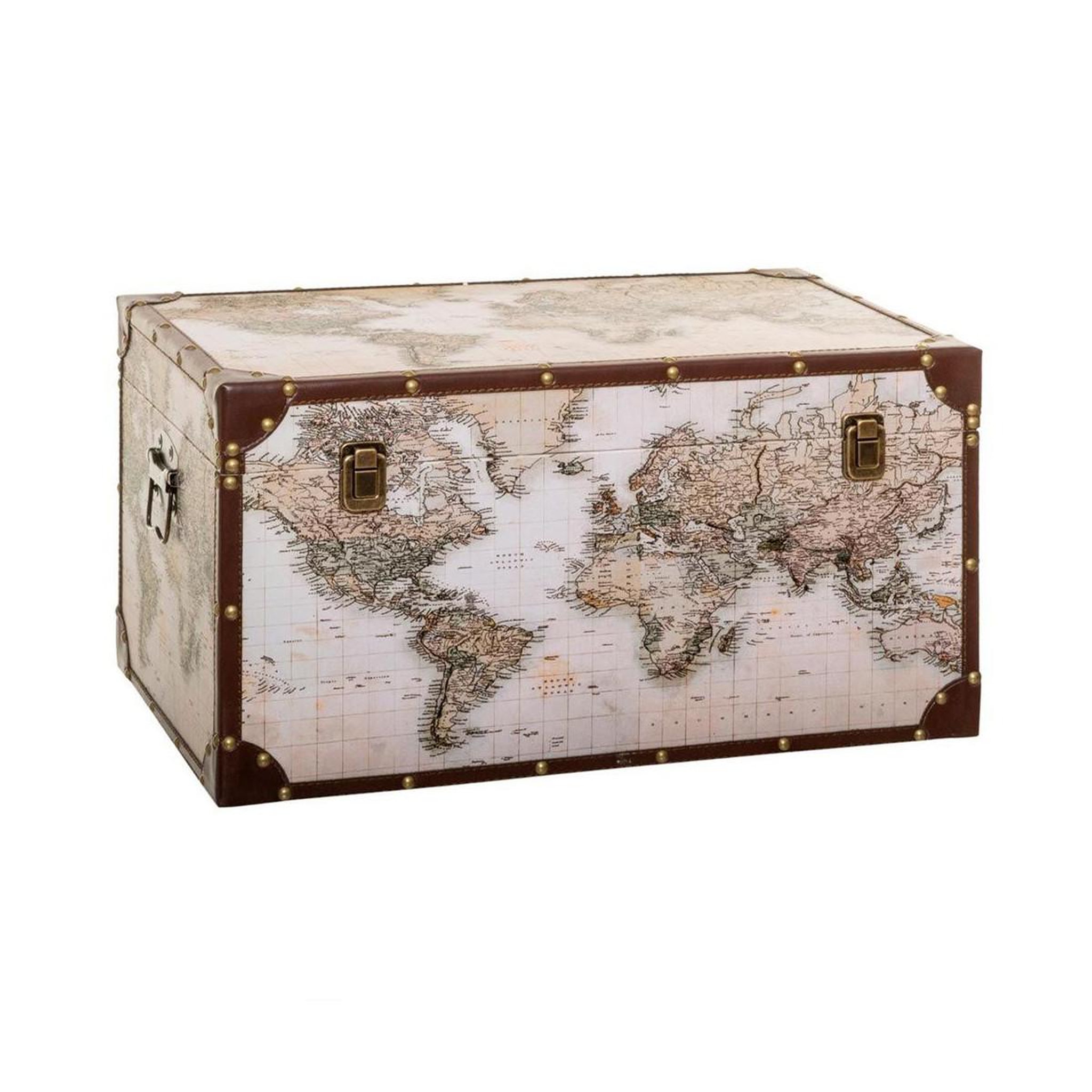 Voir la diapositive 2 : ATMOSPHERA Lot de 4 malles  mappemonde  56cm multicolore