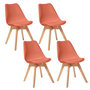 Voir la diapositive 1 : TOILINUX Lot de 4 chaises design scandinave BAYA