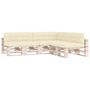 Voir la diapositive 2 : VIDAXL Coussins de canape palette lot de 7 Creme