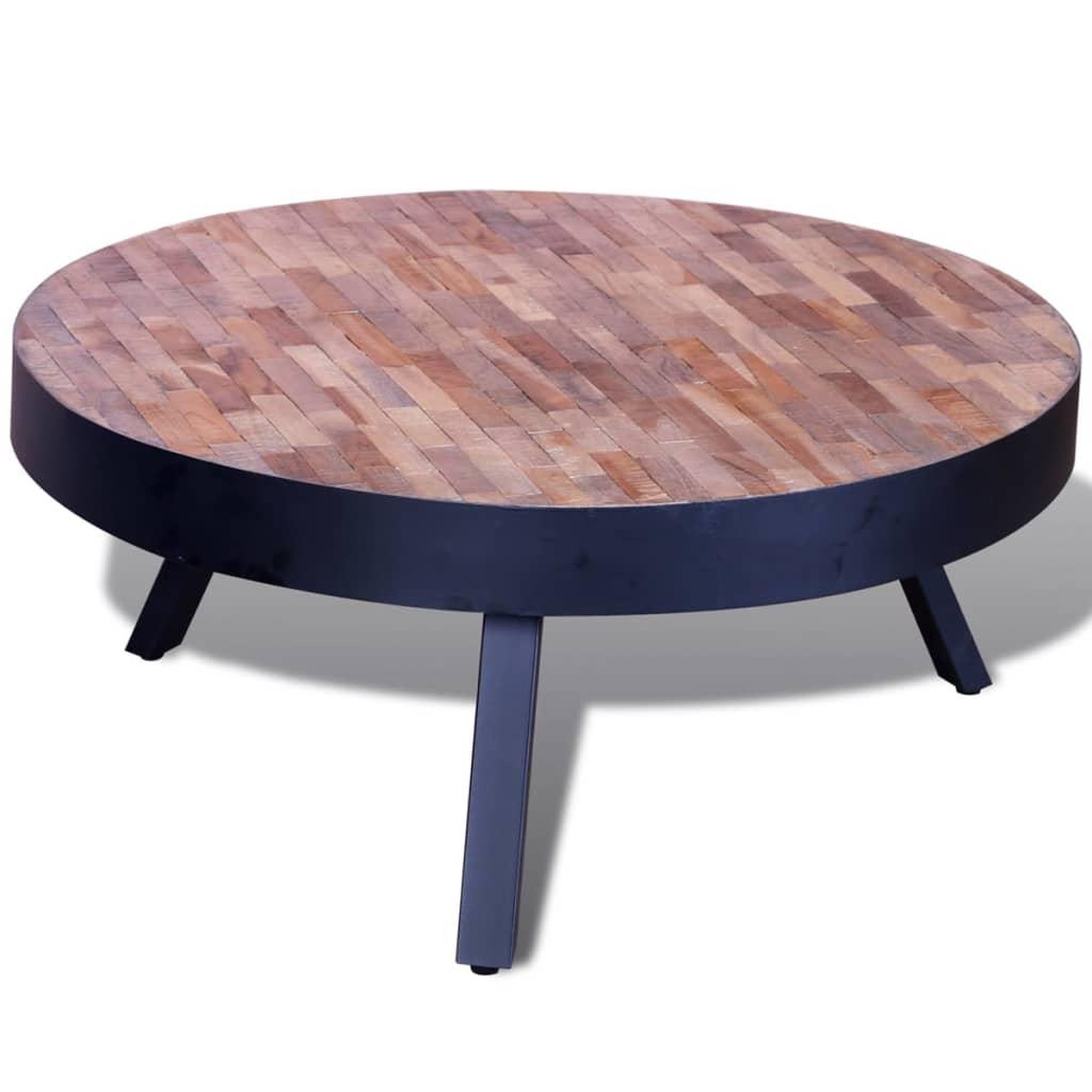 Voir la diapositive 2 : VIDAXL Table basse ronde bois de teck recycle