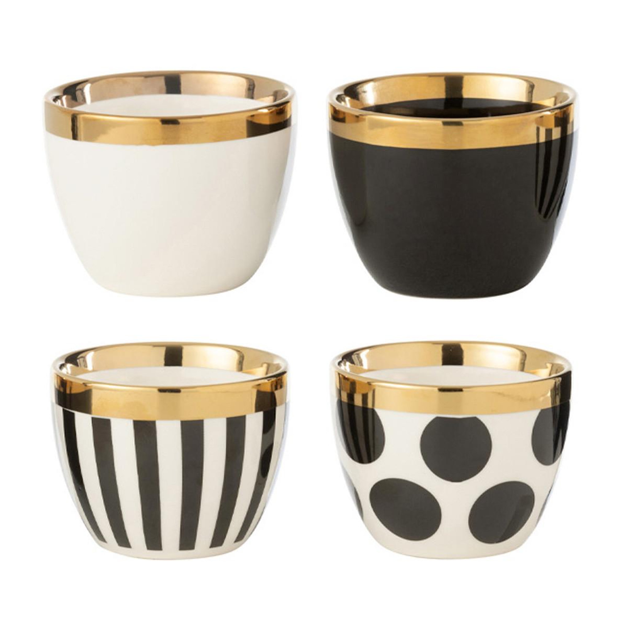 J-LINE Lot de 4 tasses en céramique  faye  18cl multicolore