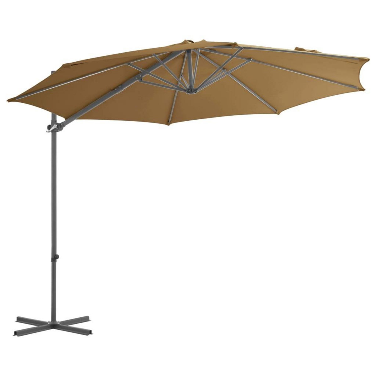 VIDAXL Parasol de jardin avec base portable taupe