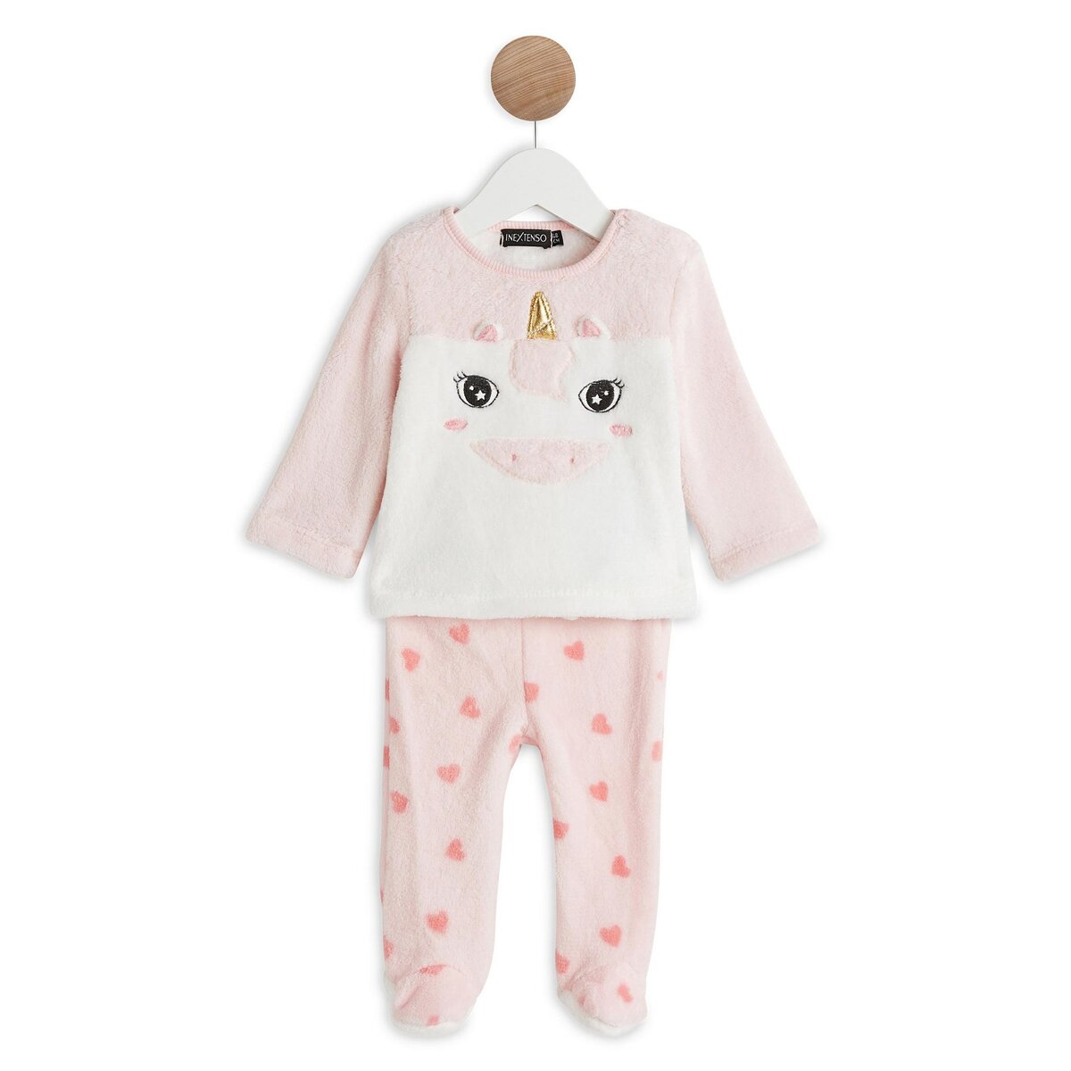 INEXTENSO Pyjama 2 pièces peluche licorne bébé fille