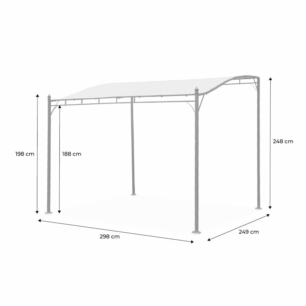 SWEEEK Pergola adossée 3x2,5m - Brestum - Pergola murale