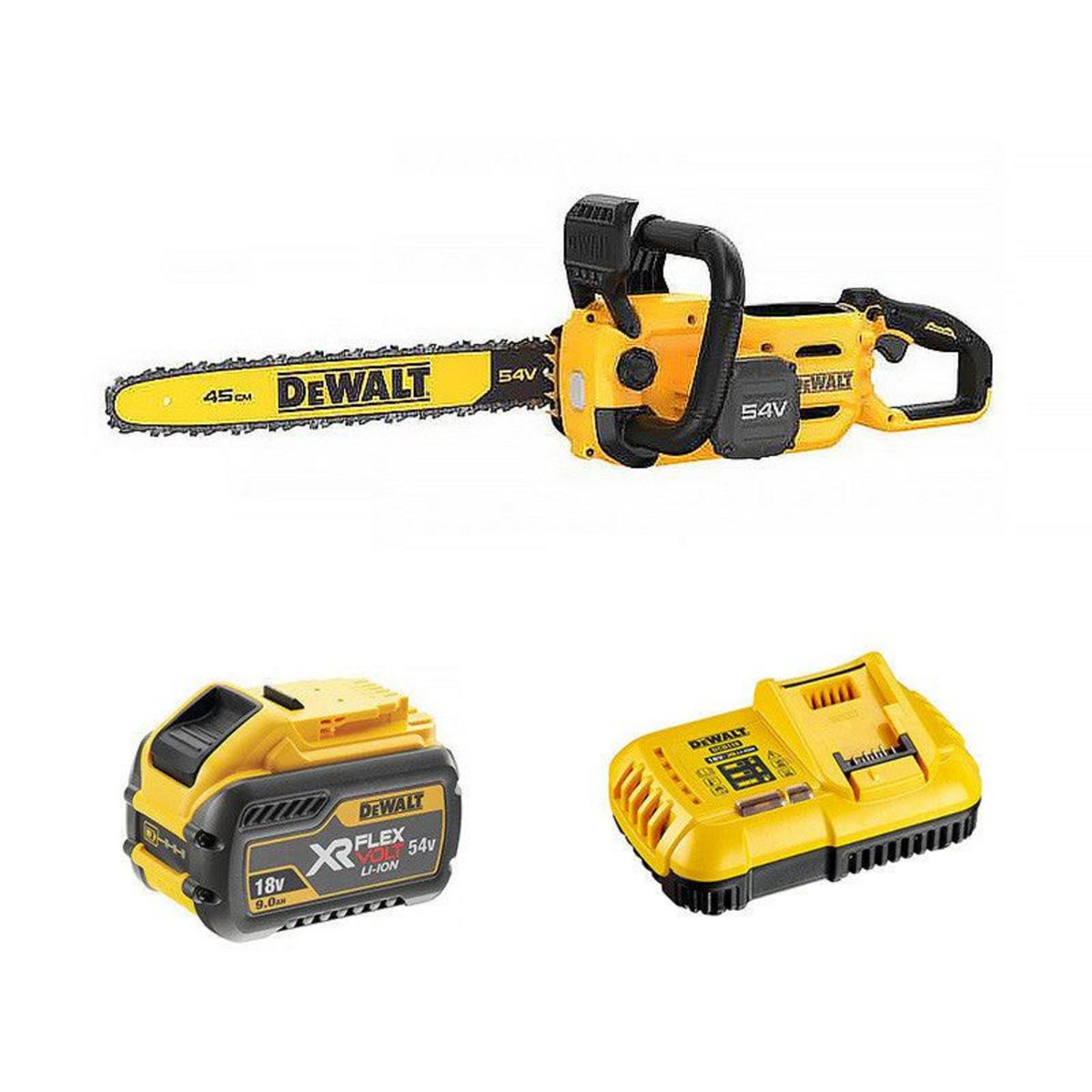 Dewalt Tronçonneuse 50cm 54V DEWALT DCMCS575X1-QW avec une batterie 9,0 Ah FLEXVOLT
