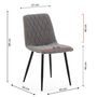 Voir la diapositive 3 : VS VENTA-STOCK Pack 4 chaises Abril recouvertes de tissu gris