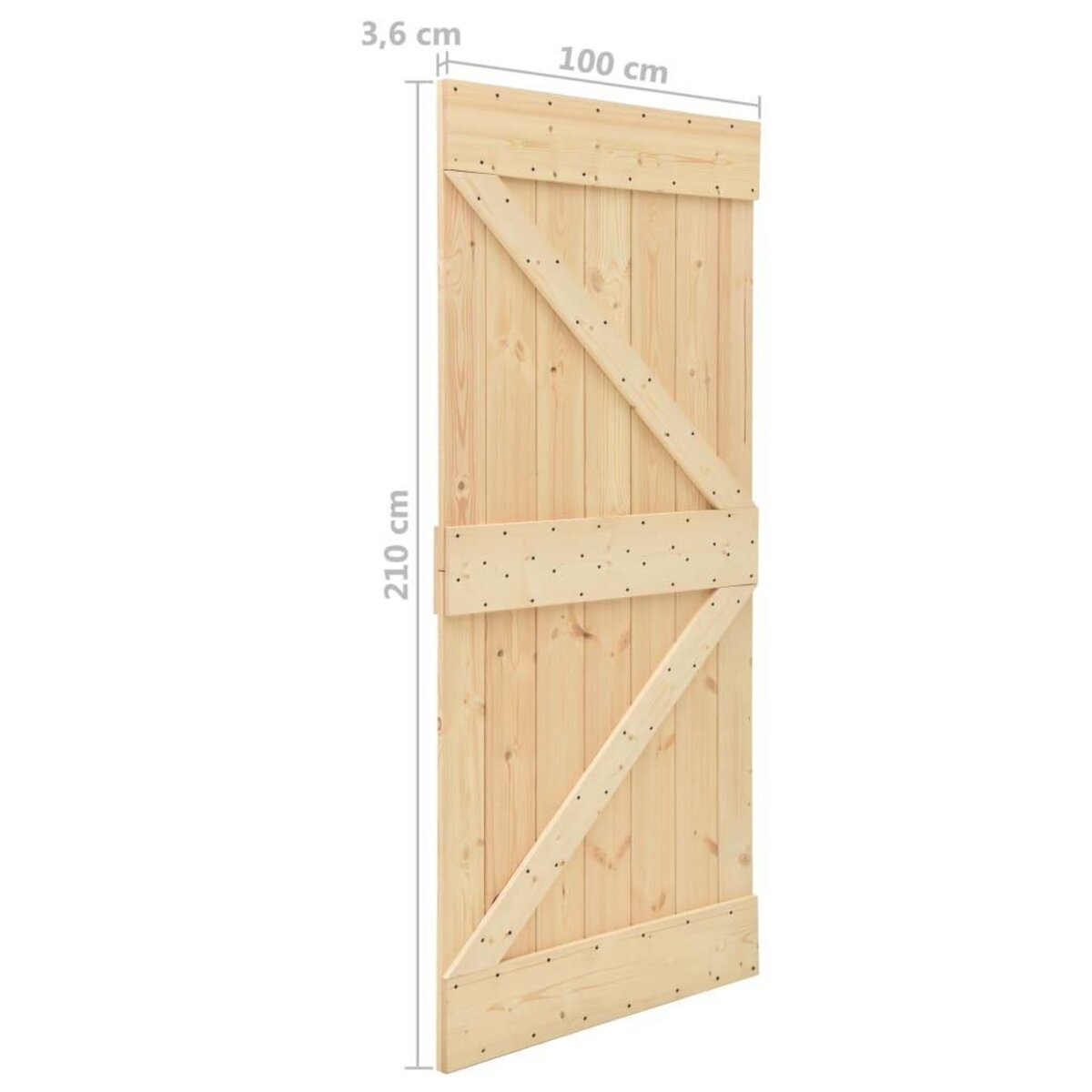 VIDAXL Porte coulissante et kit de quincaillerie 100x210 cm Pin massif