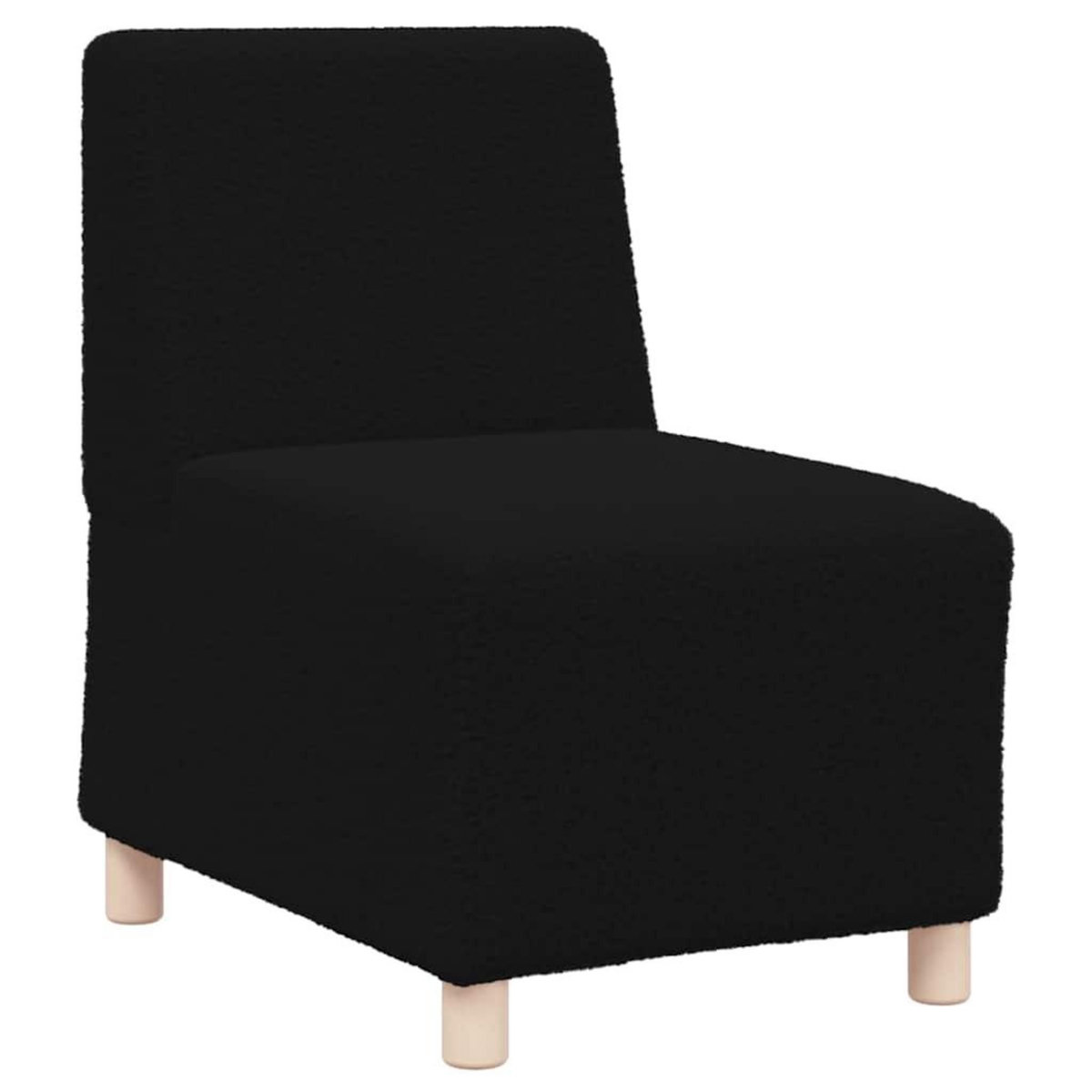 VIDAXL Fauteuil noir 55 cm tissu imitation laine bouclee