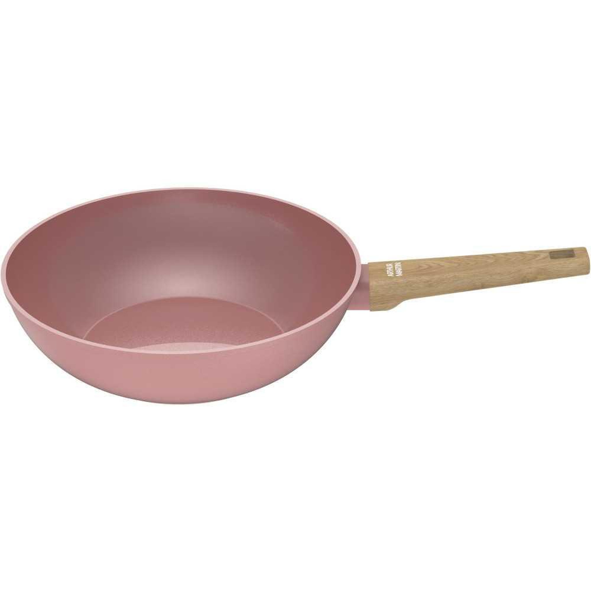 Voir la diapositive 1 : Arthur Martin Wok arthur martin am4944 28 cm rose à revêtement céramique antiadhésif, compatible induction