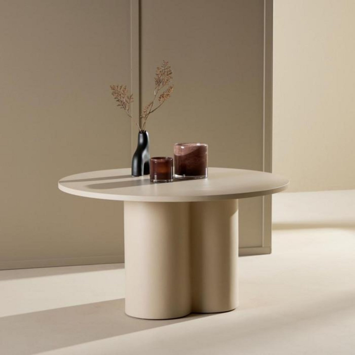 Paris Prix Table Basse Ronde  Olivia  80cm Beige