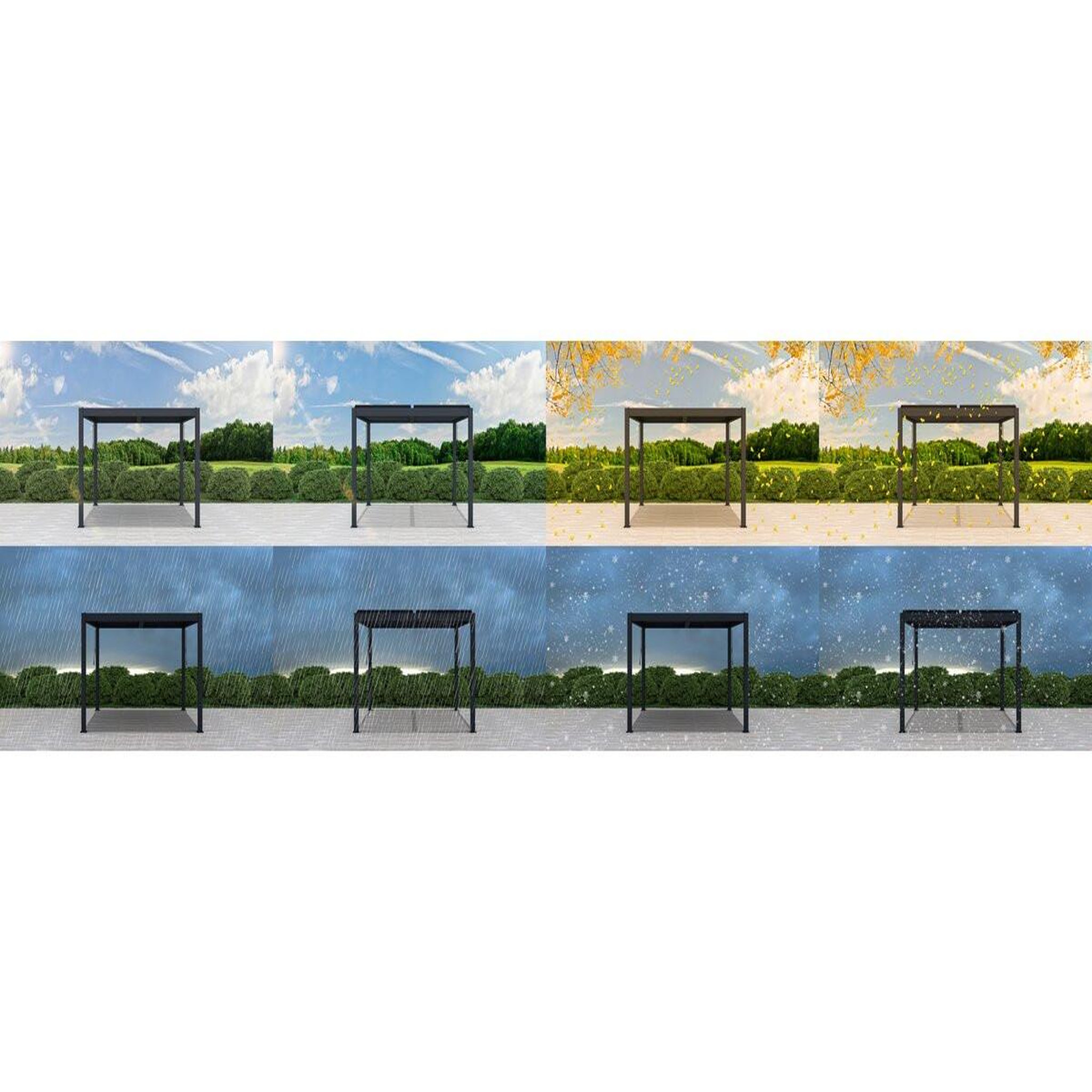 Voir la diapositive 2 : Habitat et Jardin Pergola bioclimatique en aluminium  Windsor  - 3 x 3 m - Anthracite