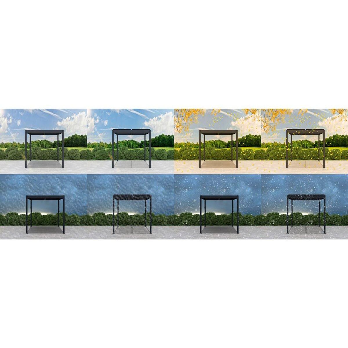 Habitat et Jardin Pergola bioclimatique en aluminium  Windsor  - 3 x 3 m - Anthracite