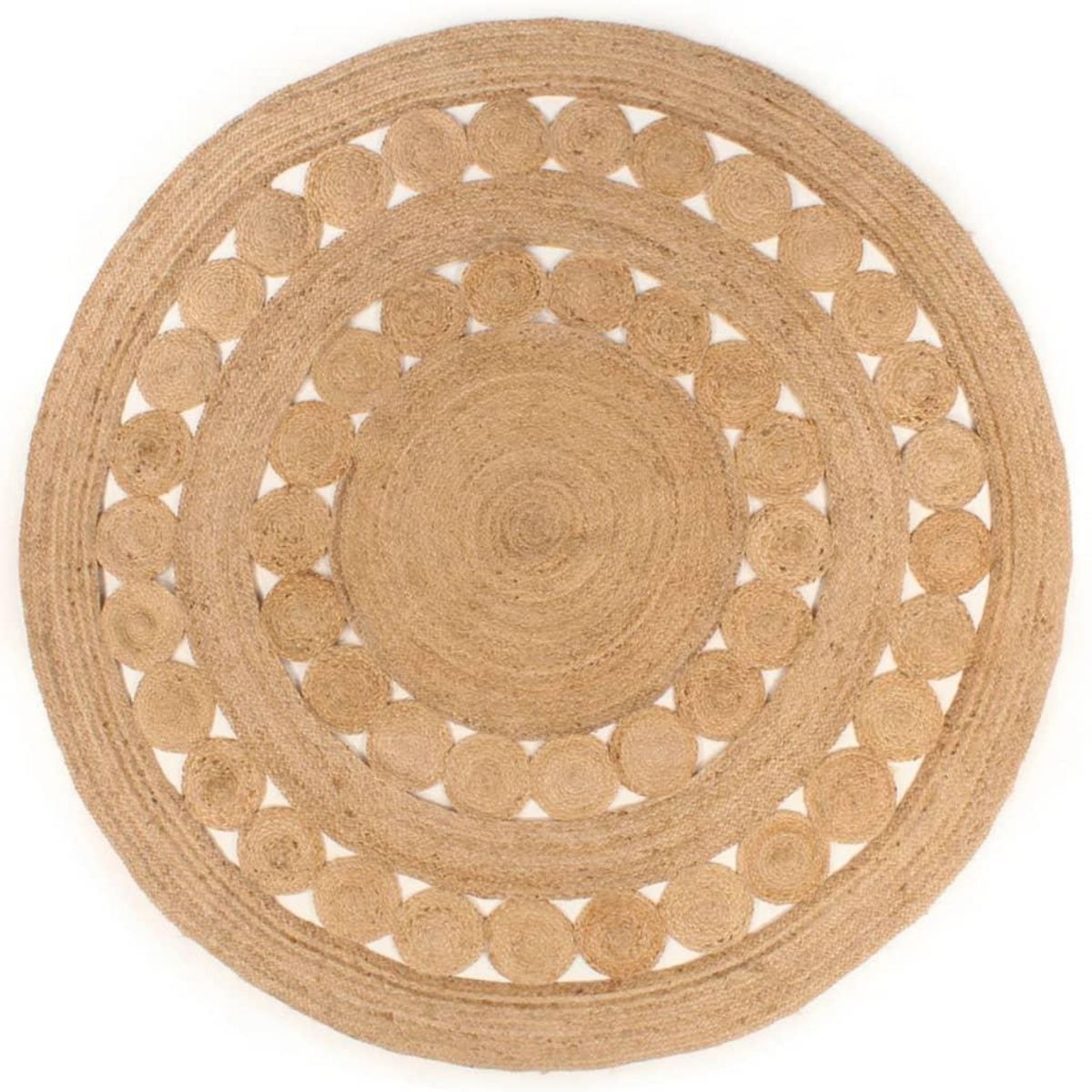 VIDAXL Tapis Design tresse Jute 210 cm Rond