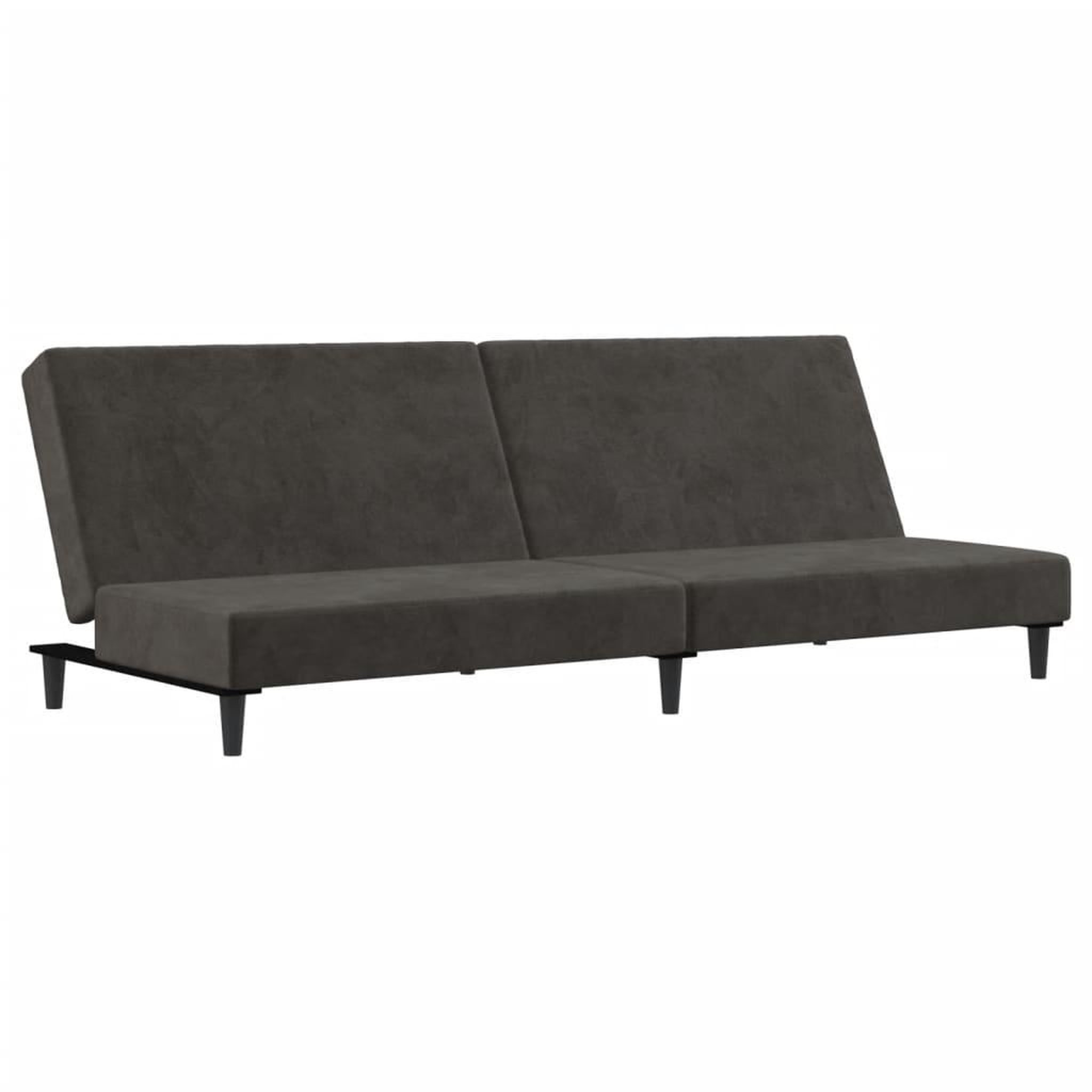 Voir la diapositive 2 : VIDAXL Canape-lit a 2 places gris fonce velours