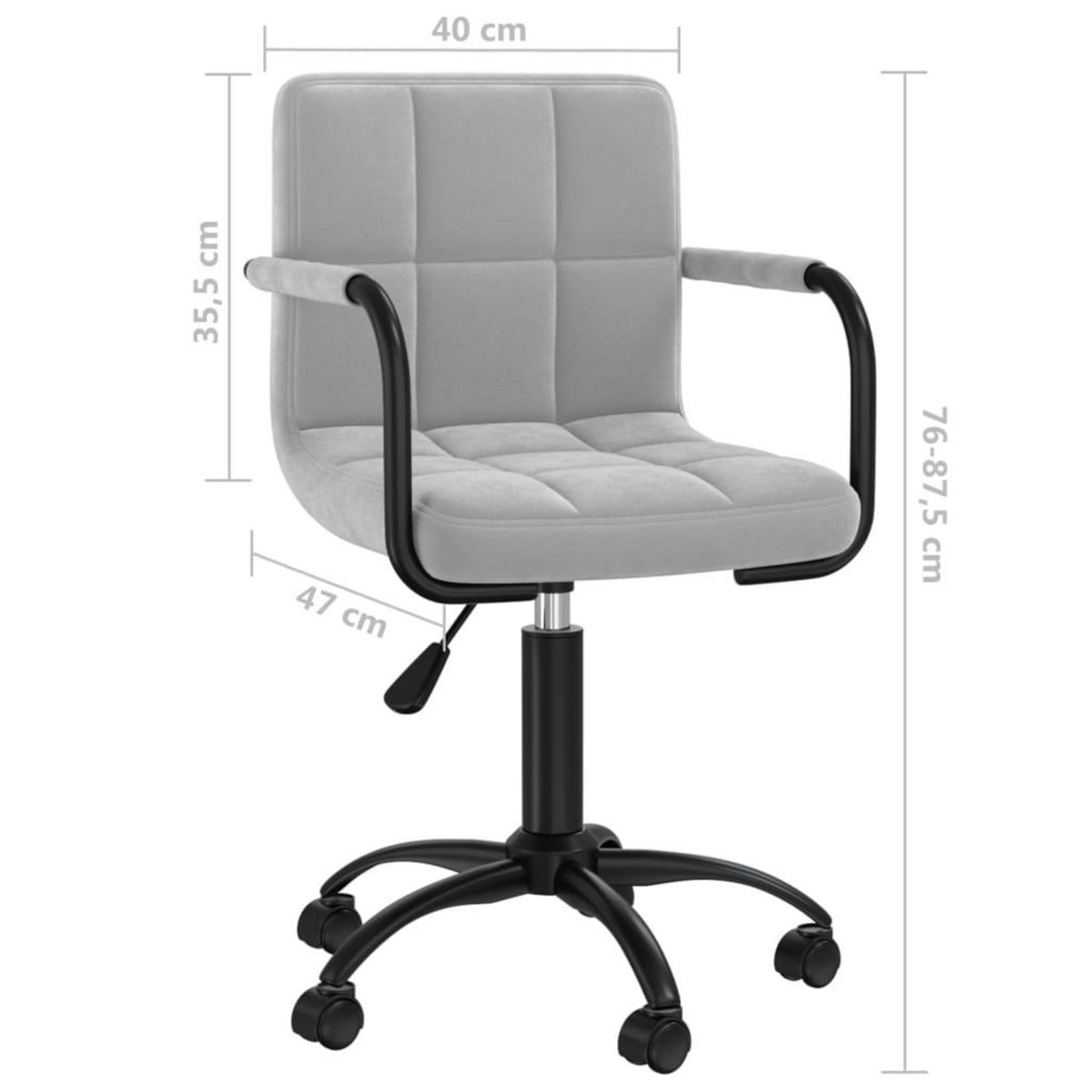 VIDAXL Chaises pivotantes a manger lot de 4 gris clair velours