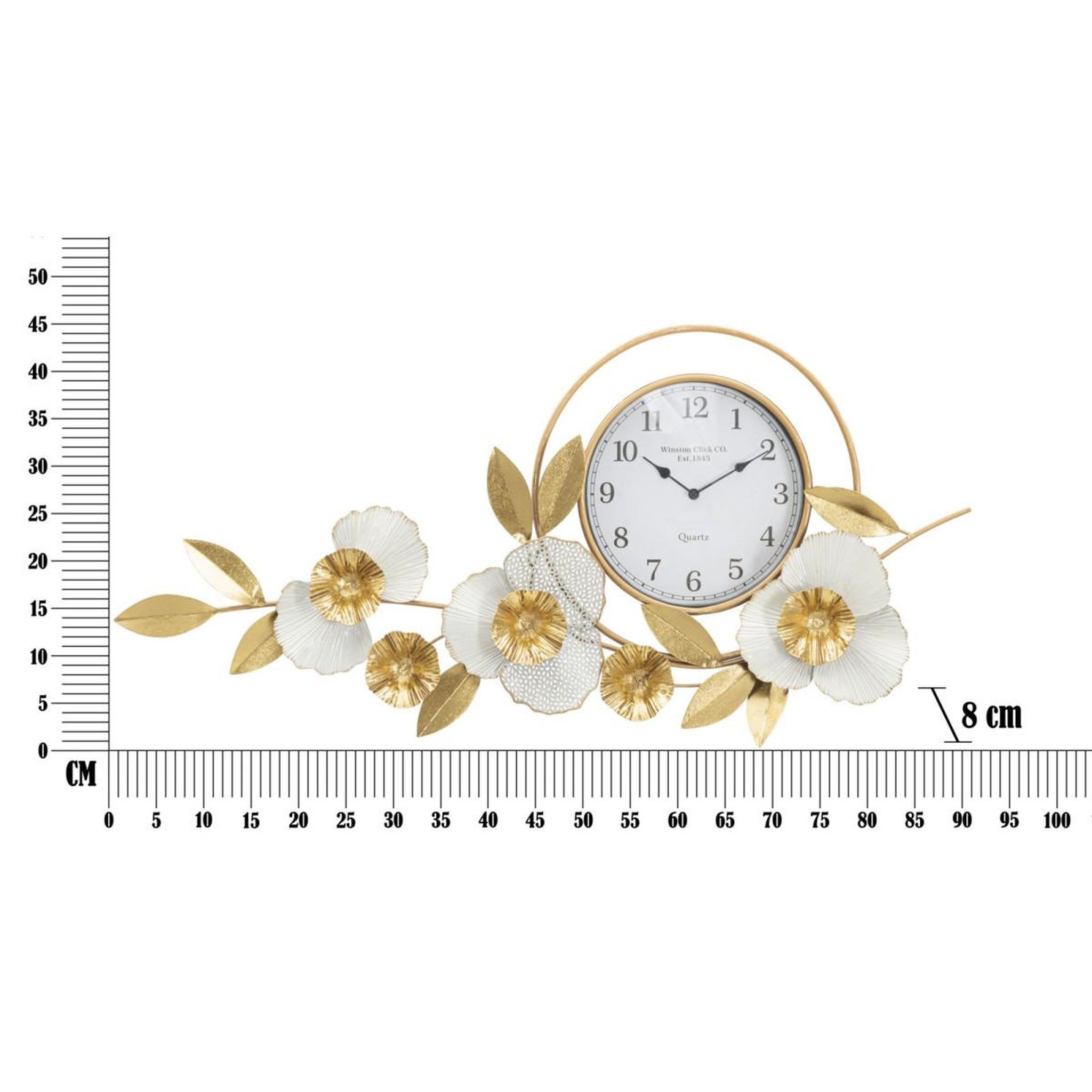 Voir la diapositive 6 : Paris Prix Horloge murale en métal  flow  92cm or