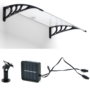 Voir la diapositive 5 : ID MARKET Auvent de porte marquise d'accueil 80 x 120 CM à LED solaire polycarbonate