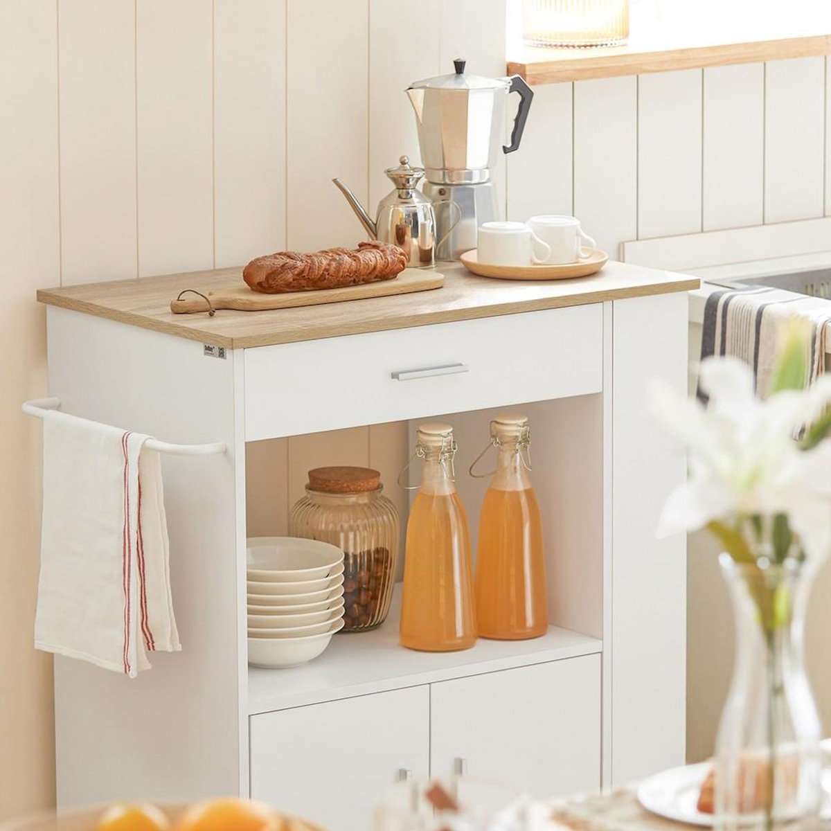 SOBUY SoBuy - Chariot De Cuisine à un tiroir - Moderne - FKW113