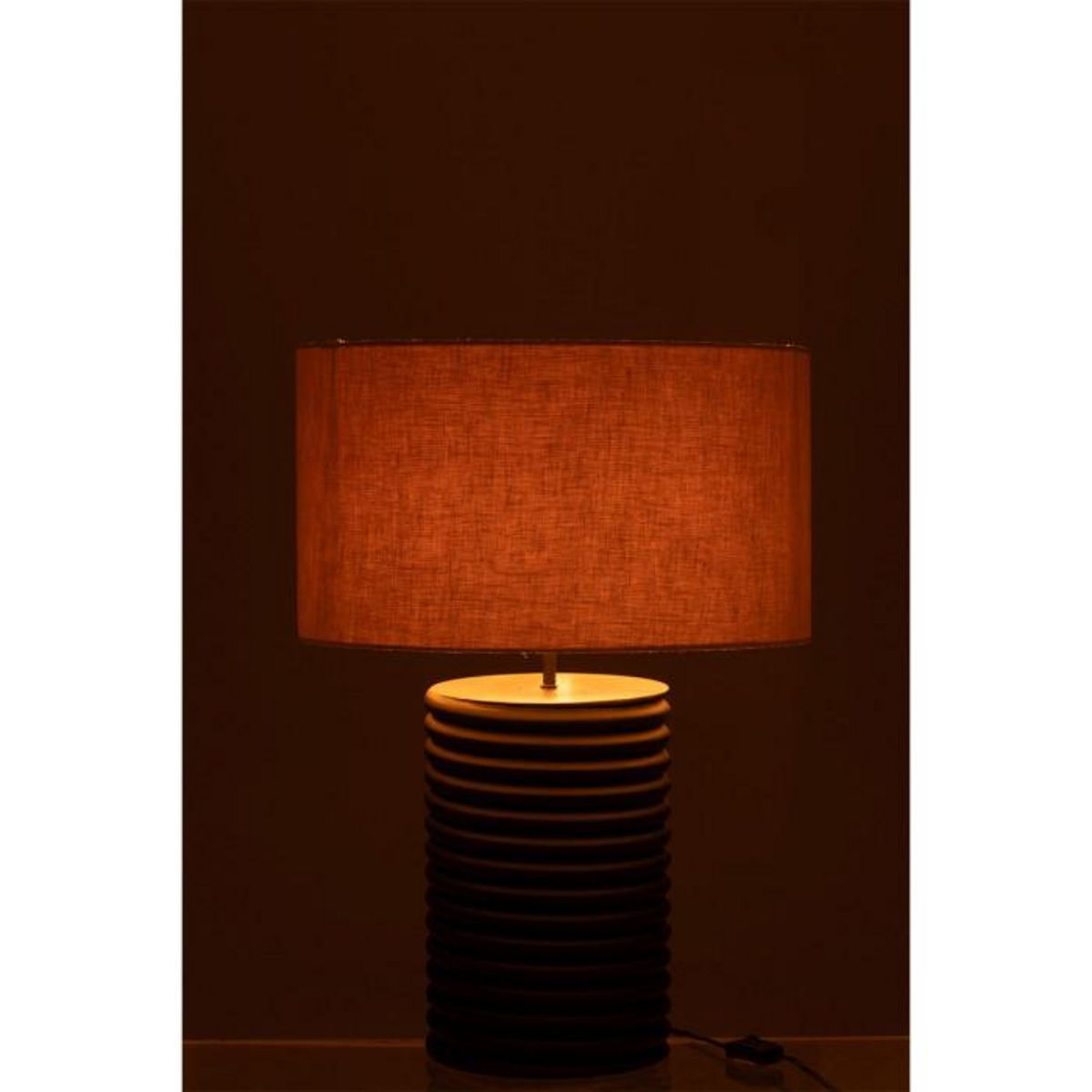 Paris Prix Lampe à Poser Filetage en Bois  Ailanthus  70cm Noir