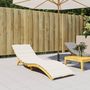 Voir la diapositive 3 : VIDAXL Coussin de chaise longue creme melange 200x50x4 cm tissu