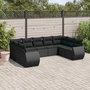 Voir la diapositive 1 : VIDAXL Salon de jardin 9 pcs avec coussins noir resine tressee