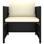 Voir la diapositive 2 : VIDAXL Canape de jardin avec coussins Noir Resine tressee