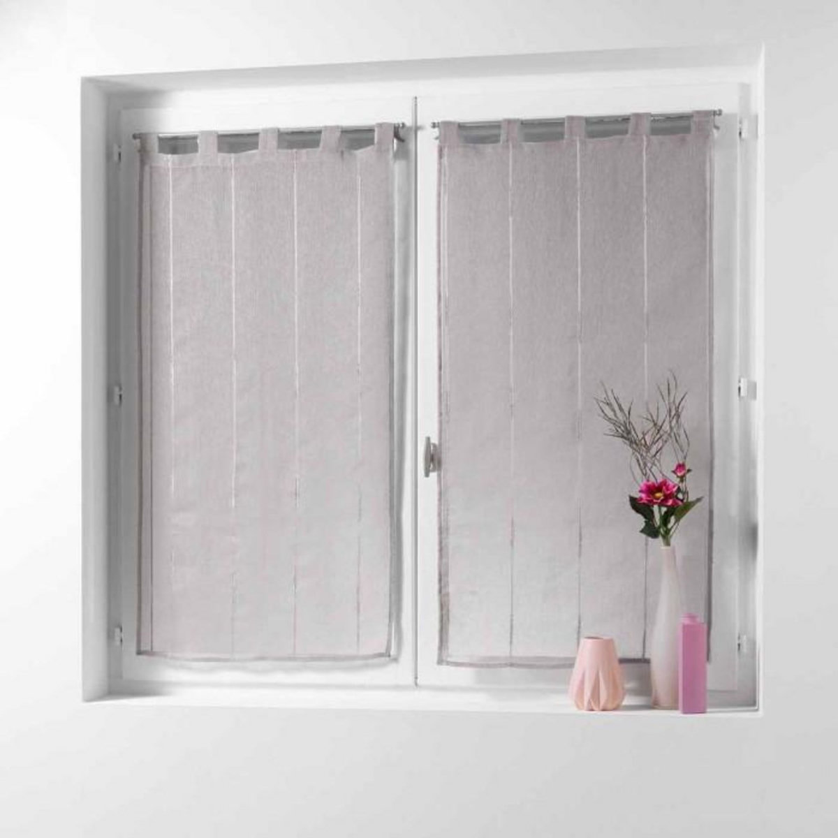 Paris Prix Paire de Voilages  Linahe  90x120cm Taupe