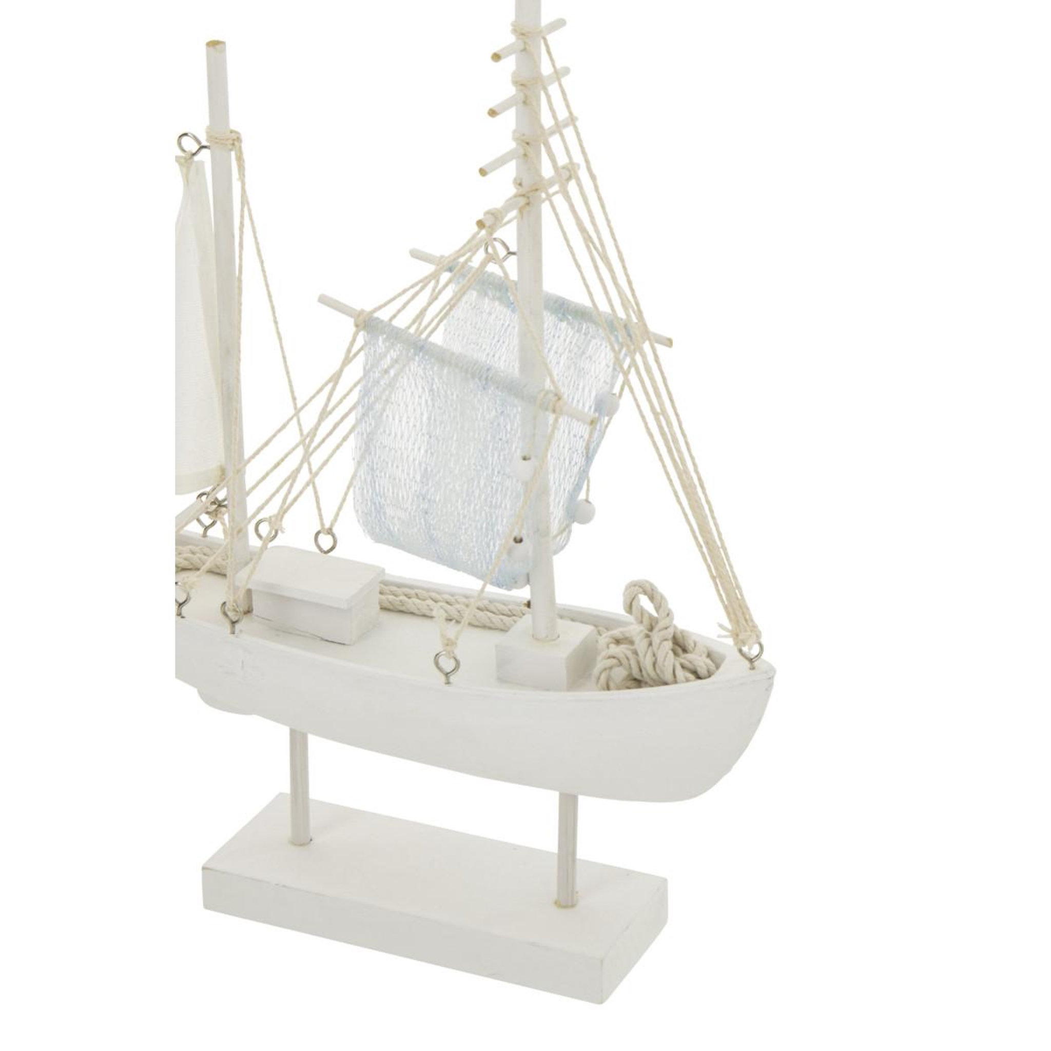 Voir la diapositive 3 : J-LINE Bateau déco à voiles  regatta  41cm blanc