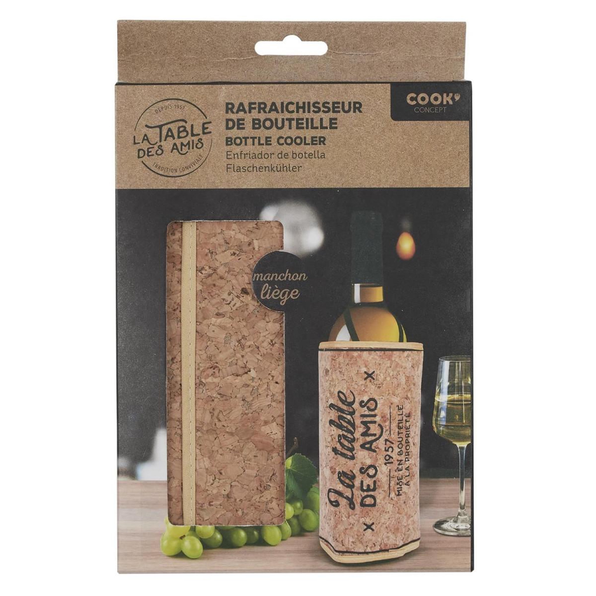 Voir la diapositive 4 : COOK CONCEPT Rafraîchisseur de bouteille  fermeture  19cm naturel