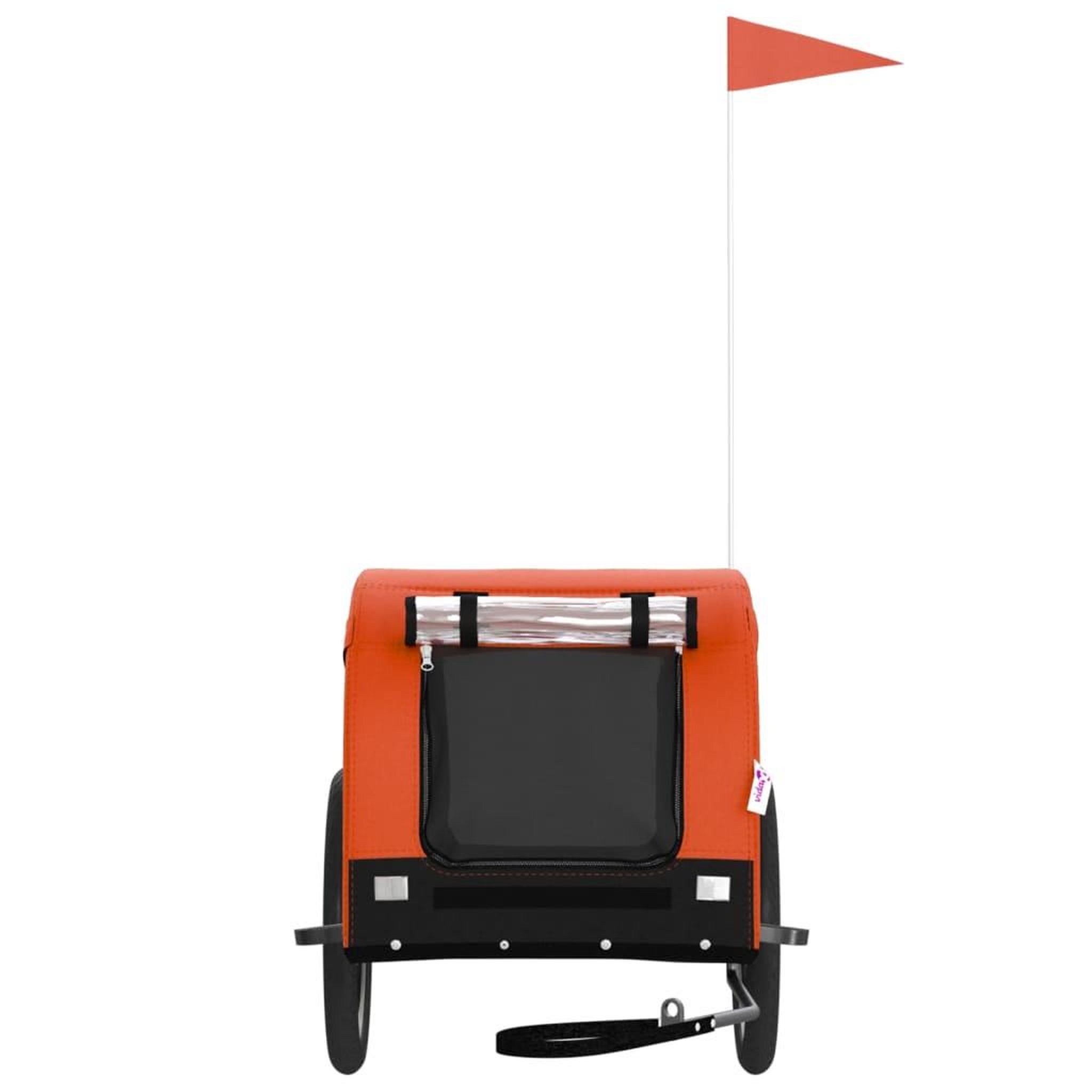 Voir la diapositive 3 : VIDAXL Remorque de velo pour animaux de compagnie orange et noir