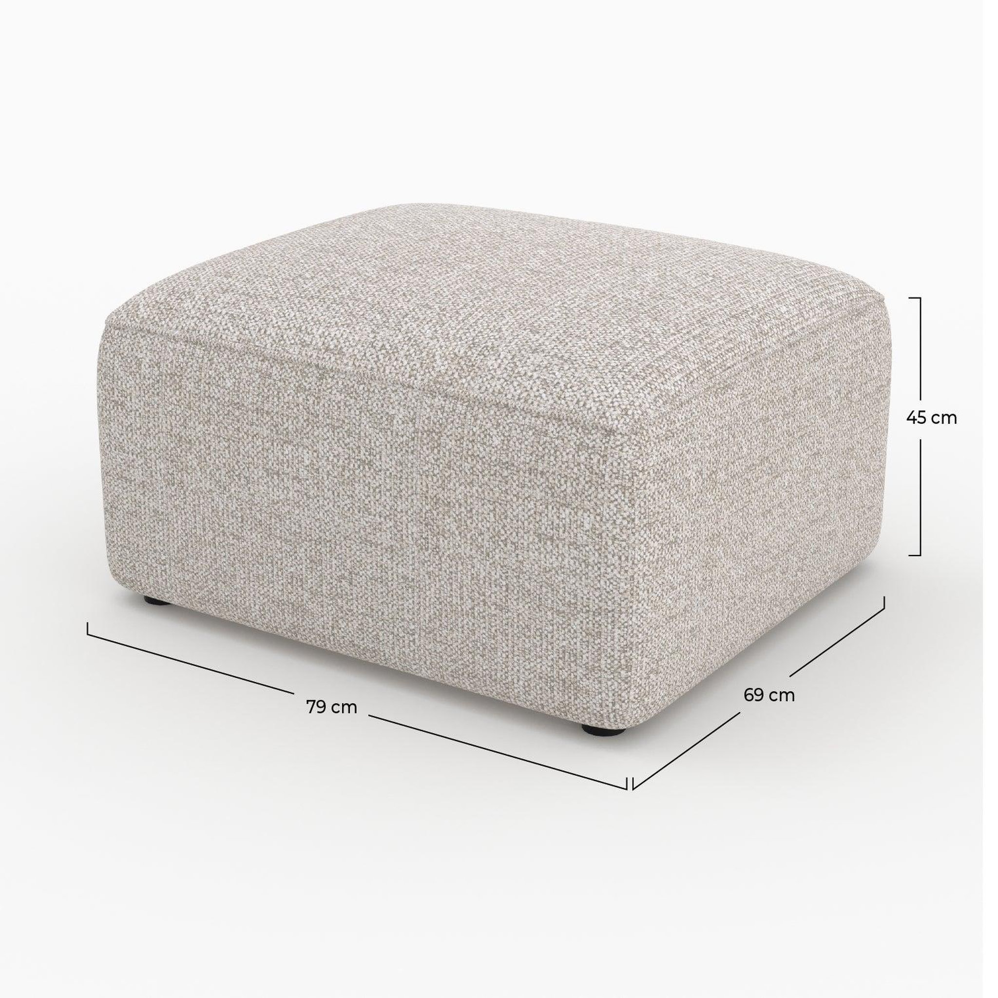Voir la diapositive 4 : MAISON PAVANE Pouf rectangulaire pour canapé modulable en tissu beige-hestia