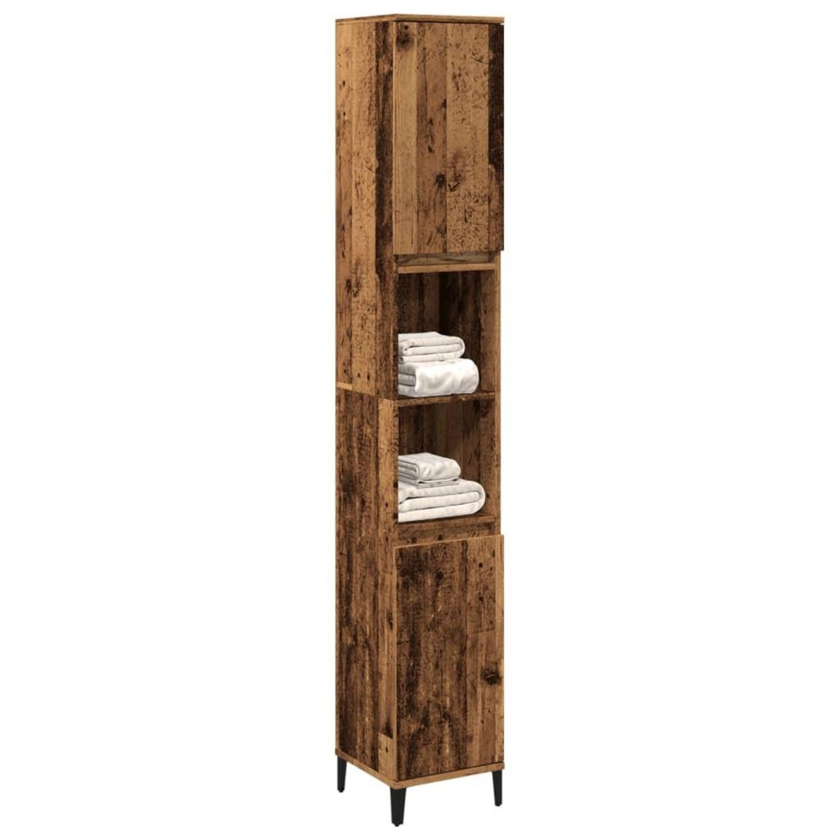 VIDAXL Armoire de salle de bain vieux bois 30x30x190cm bois ingenierie