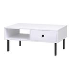 KOBI Table Basse Venus Blanche au Style Loft avec Tiroir Spacieux