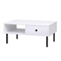 Voir la diapositive 1 : KOBI Table Basse Venus Blanche au Style Loft avec Tiroir Spacieux