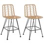 Voir la diapositive 2 : VIDAXL Tabourets de bar lot de 2 45x56x103,5cm Resine tressee et acier
