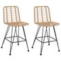 Voir la diapositive 2 : VIDAXL Tabourets de bar lot de 2 45x56x103,5cm Resine tressee et acier