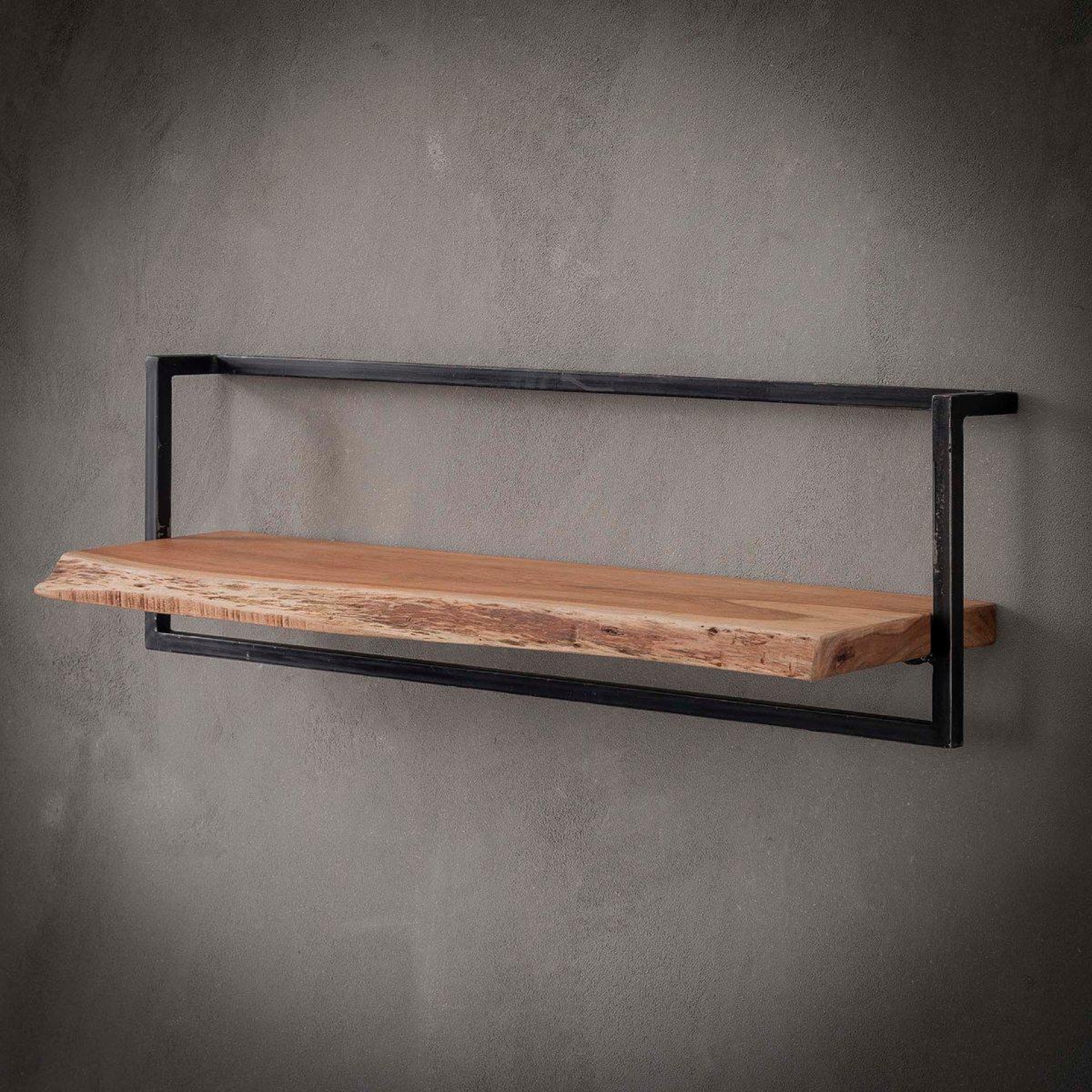 Voir la diapositive 2 : JLC KREATION Étagère murale en bois et métal 100cm ernest