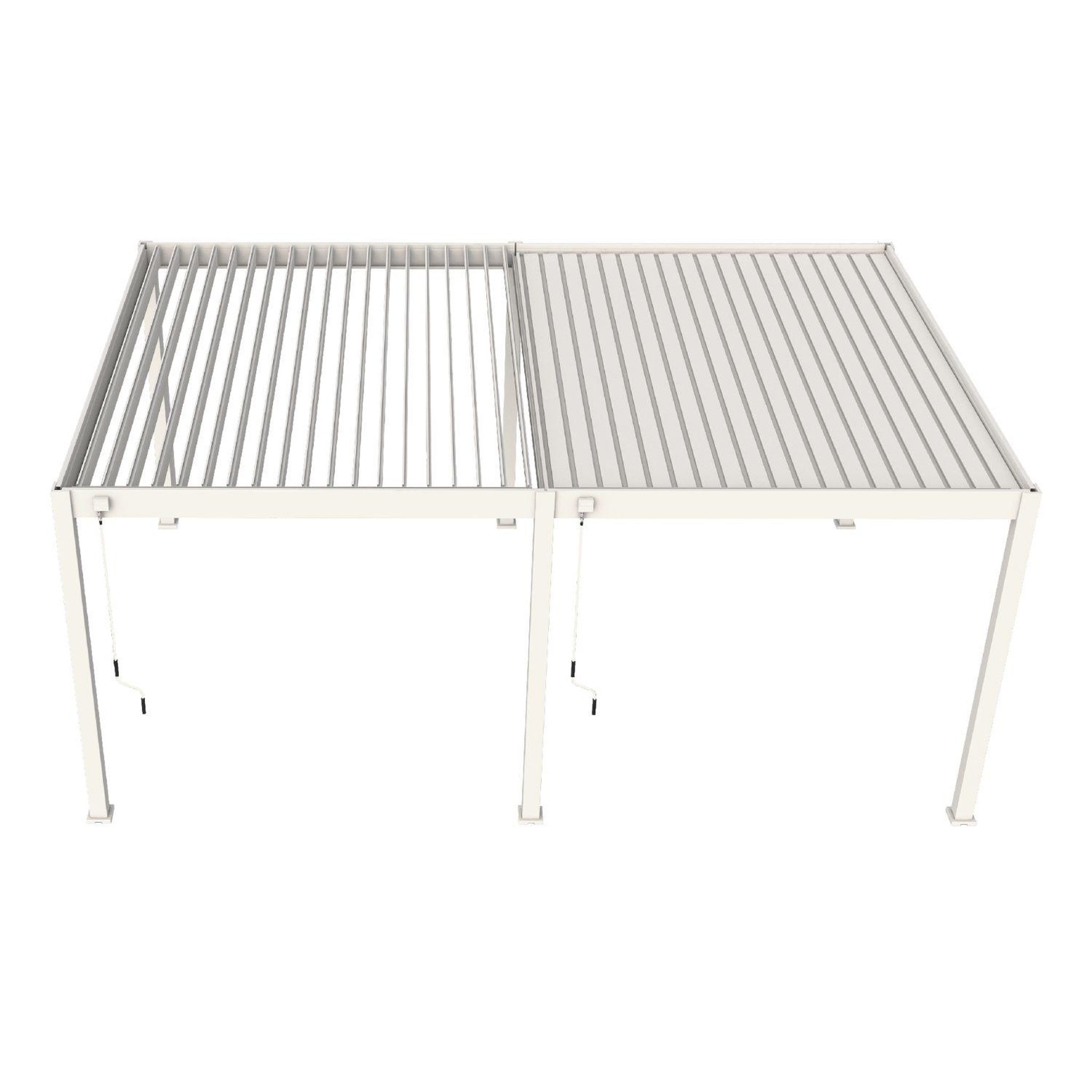 Voir la diapositive 5 : Pergola Bioclimatique autoportée 4x6 m - Aluminium - Blanc -  VS OmBREA®