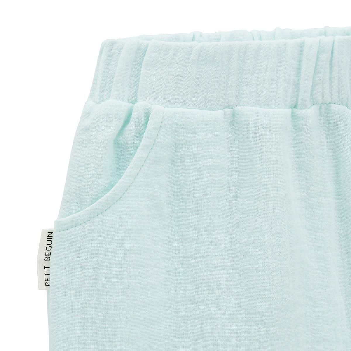 Petit Béguin Short bébé en gaze de coton Dahlia