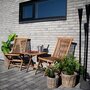 HOUSE NORDIC Table de jardin carrée 50 cm + 2 chaises en teck