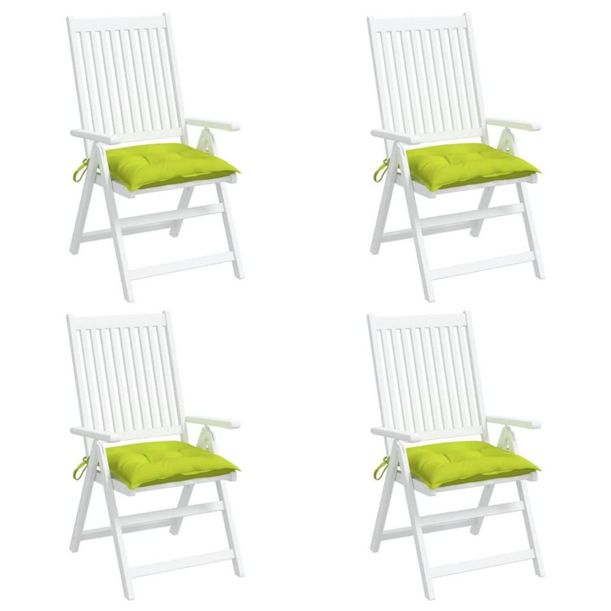 VIDAXL Coussins de chaise lot de 6 vert brillant 40x40x7 cm