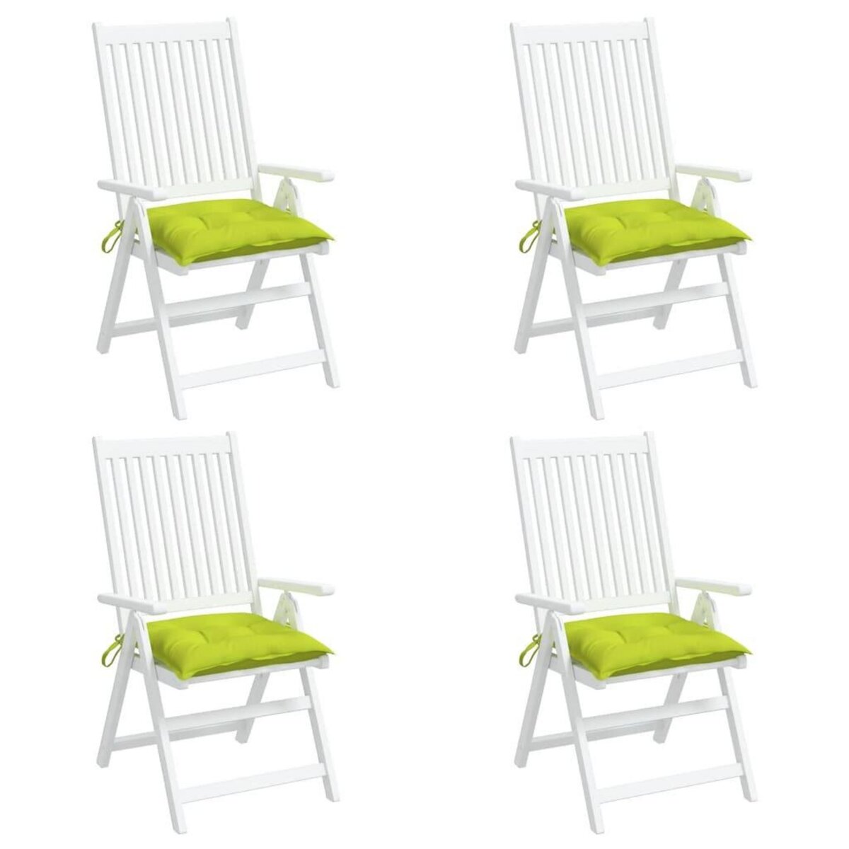 VIDAXL Coussins de chaise lot de 6 vert brillant 40x40x7 cm